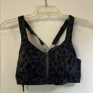 Black Leopard Print Women's High Impact Sports Bra